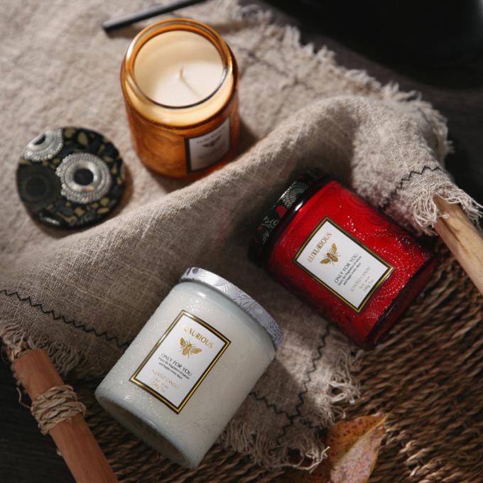 Candele profumate premio di rilassamento altamente profumate durature di vetro durevole che non dà fumo ecologico di lusso