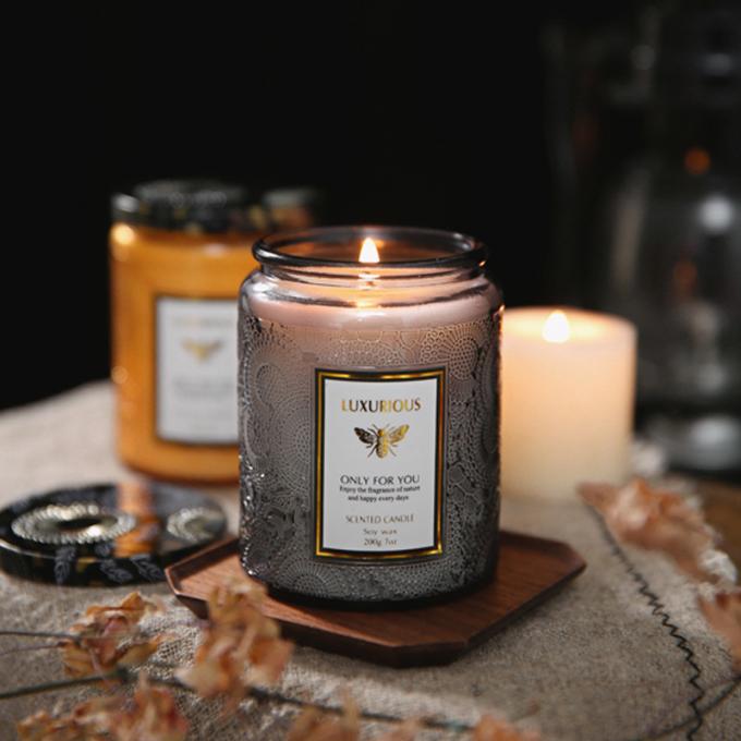 Candele profumate premio di rilassamento altamente profumate durature di vetro durevole che non dà fumo ecologico di lusso