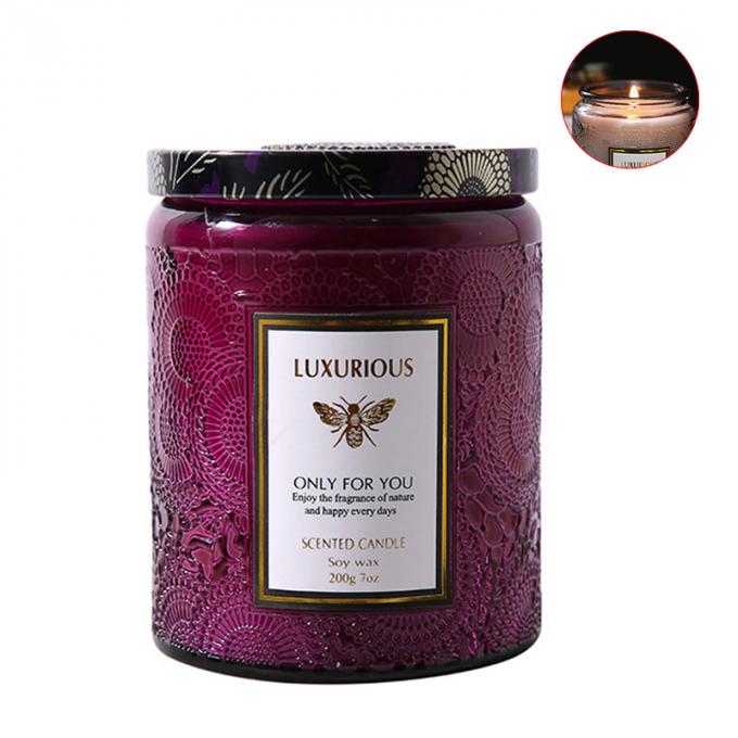 Candele profumate premio di rilassamento altamente profumate durature di vetro durevole che non dà fumo ecologico di lusso