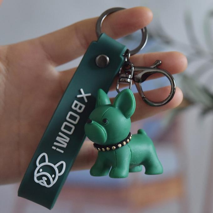 Catena chiave su ordinazione dei bulldog francesi dell'unità di elaborazione di Pit Bull Car Key Ring della resina creativa all'ingrosso del regalo