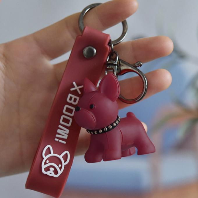 Catena chiave su ordinazione dei bulldog francesi dell'unità di elaborazione di Pit Bull Car Key Ring della resina creativa all'ingrosso del regalo