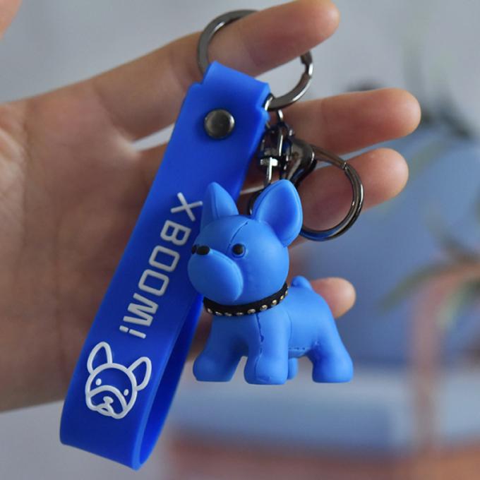 Catena chiave su ordinazione dei bulldog francesi dell'unità di elaborazione di Pit Bull Car Key Ring della resina creativa all'ingrosso del regalo