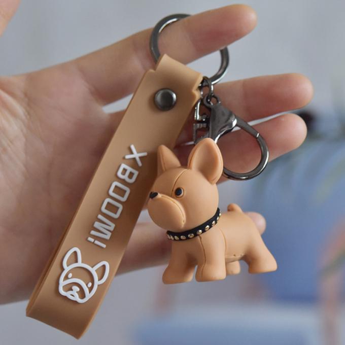 Catena chiave su ordinazione dei bulldog francesi dell'unità di elaborazione di Pit Bull Car Key Ring della resina creativa all'ingrosso del regalo