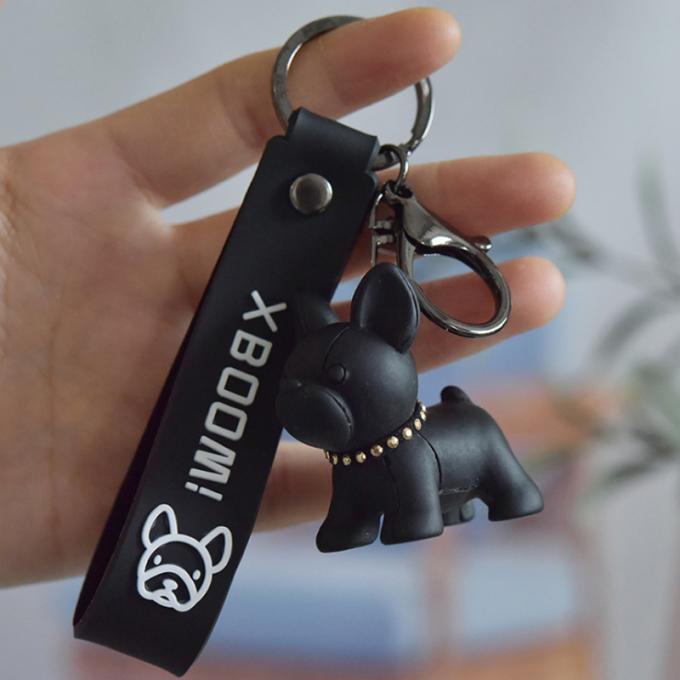 Catena chiave su ordinazione dei bulldog francesi dell'unità di elaborazione di Pit Bull Car Key Ring della resina creativa all'ingrosso del regalo